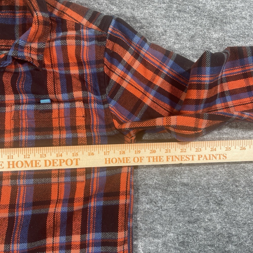 Cotopaxi Men's Small Heavyweight Organic Cotton Flannel Shirt Blue/Red Plaid - Picture 7 of 12